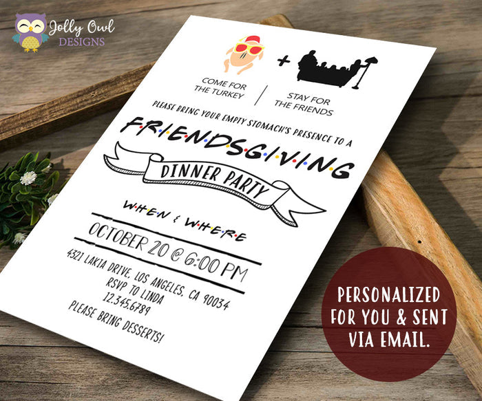 FRIENDS TV Show Thanksgiving Party Invitation