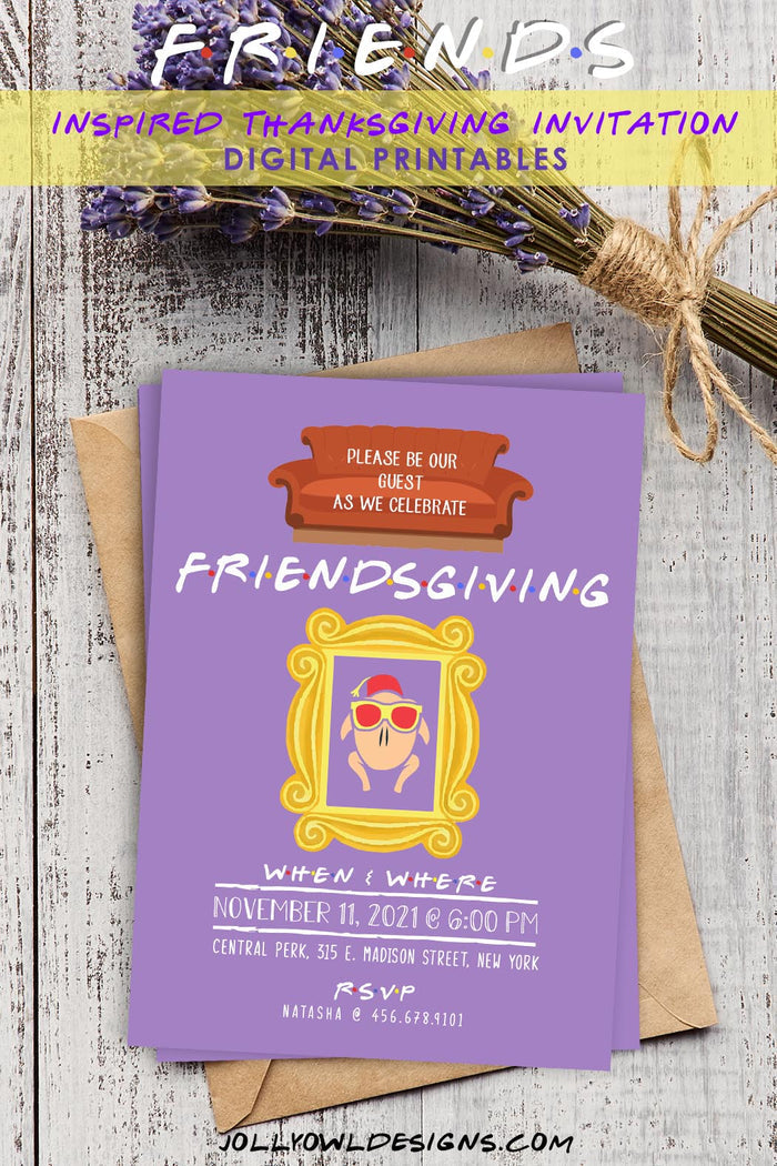 FRIENDS TV Show Thanksgiving Party Invitation