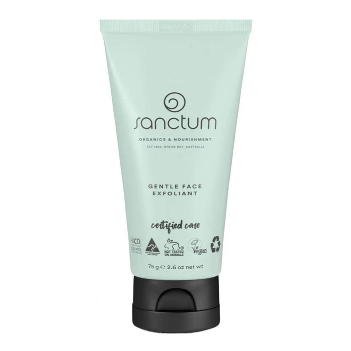 Sanctum Gentle Face Exfoliant tube on a white background.