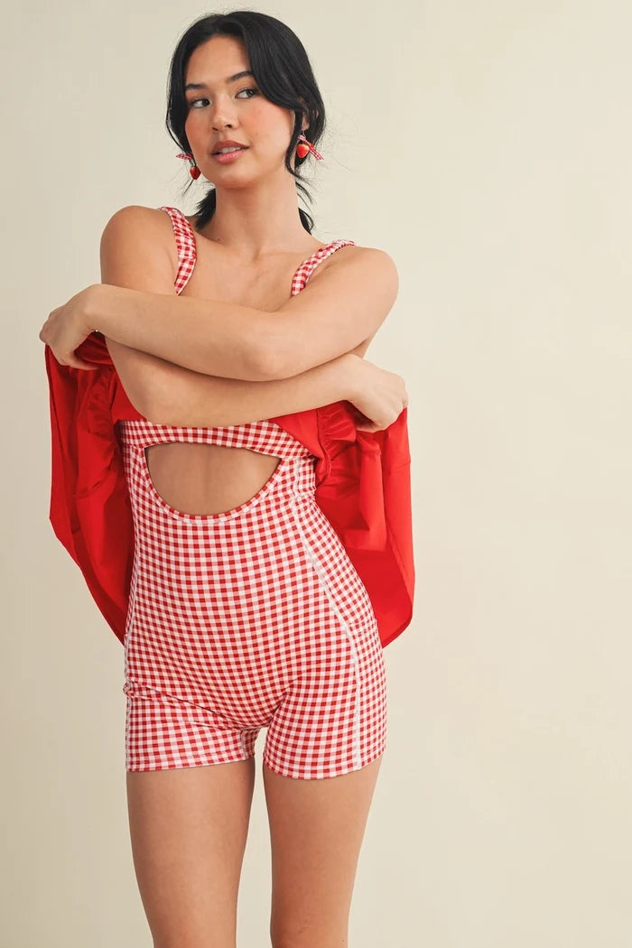 Gingham Print Double Layered Play Dress