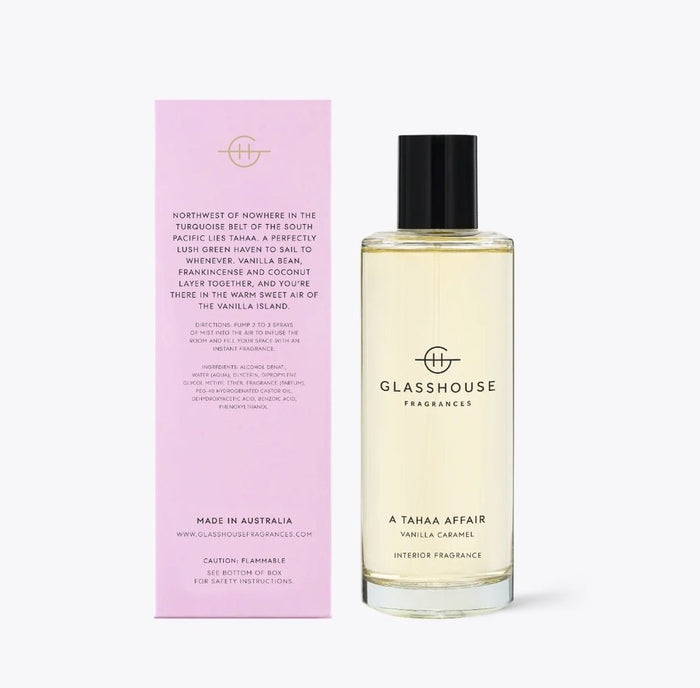 Glasshouse Fragrance room spray Glasshouse Interior Fragrance A Tahaa Affair