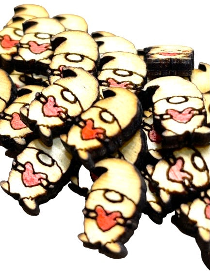 Gnome Valentine’s Day wood earrings