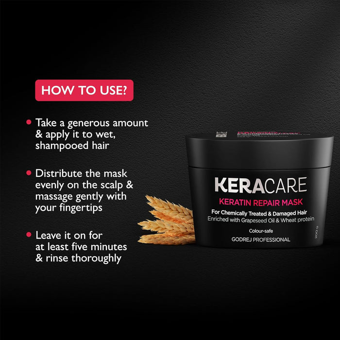 Godrej Professional Keracare Repair Mask, With Grape Seed Oil And Wheat Protein 250Gm