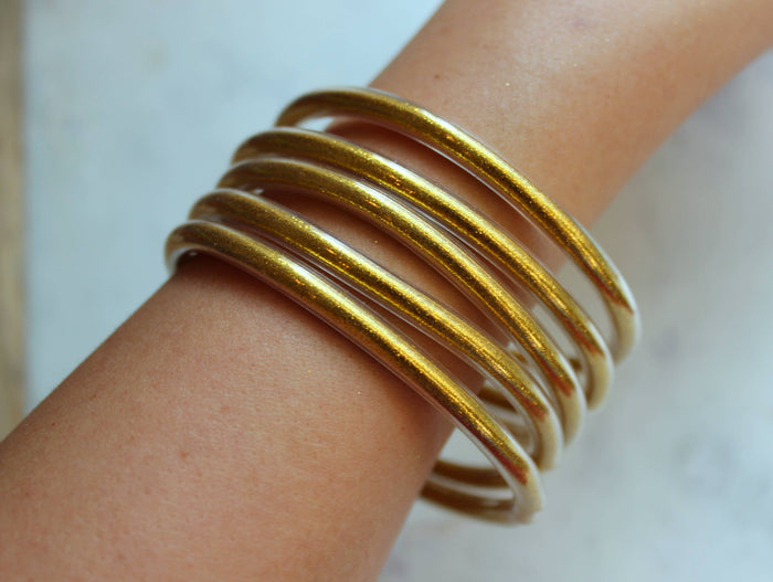 Gold Bangles, Gold Bracelets - set of 5