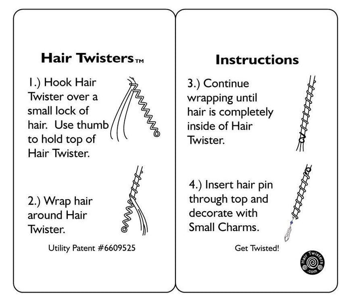 Gold Mini Hair Twister – 4 Inch Spiral Wrap instructions, step-by-step wrapping guide