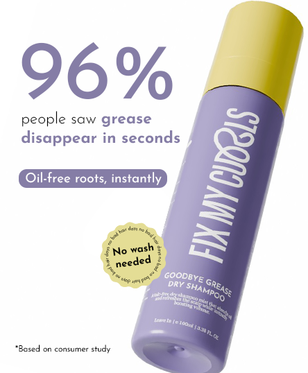 Goodbye Grease Dry Shampoo is on white background, mentioning that 96% people found it effective