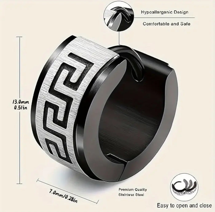Greek - Roman Design Hoop Earrings