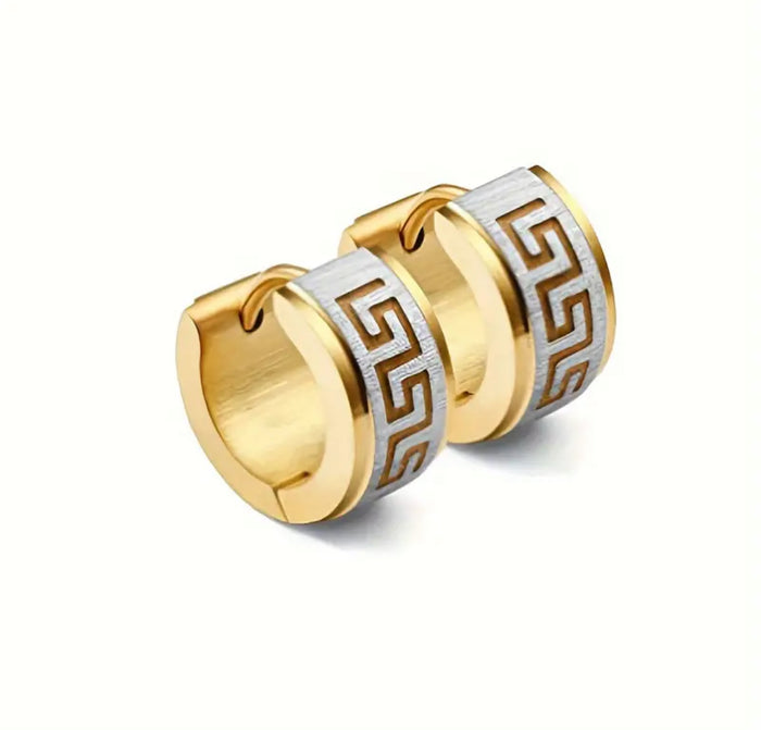 Greek - Roman Design Hoop Earrings