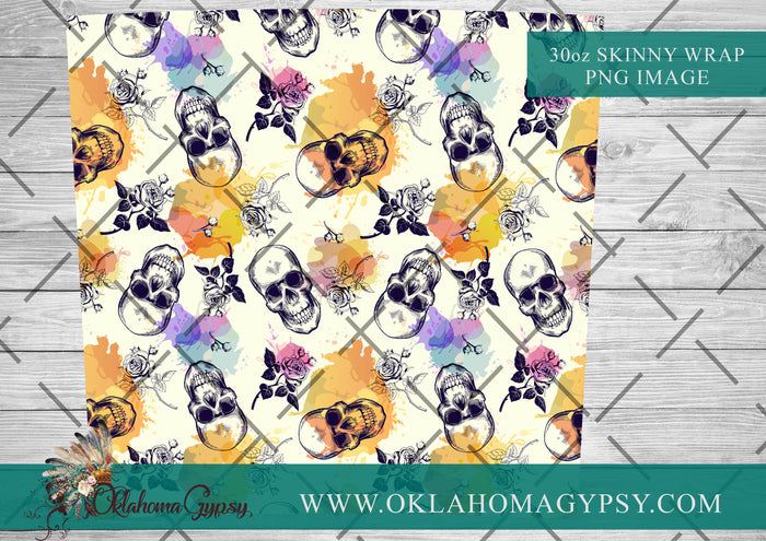 Halloween Skull Wrap Digital File