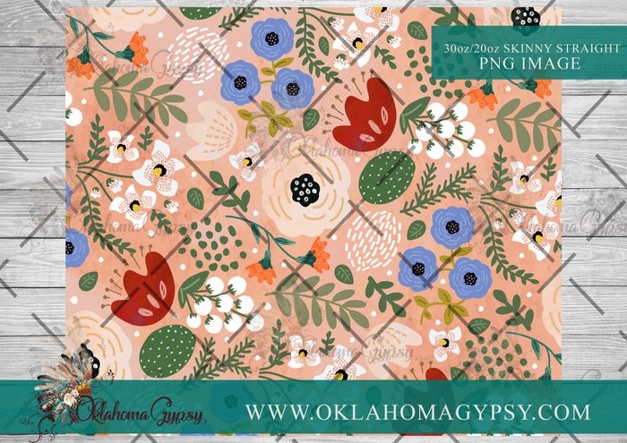 Hand Drawn Floral Digital File Wraps