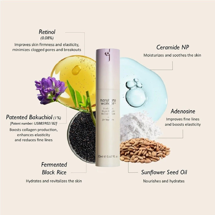 HaruHaru Wonder Black Rice Night Knight Retinol Serum 20 ml - Beauty Tribe