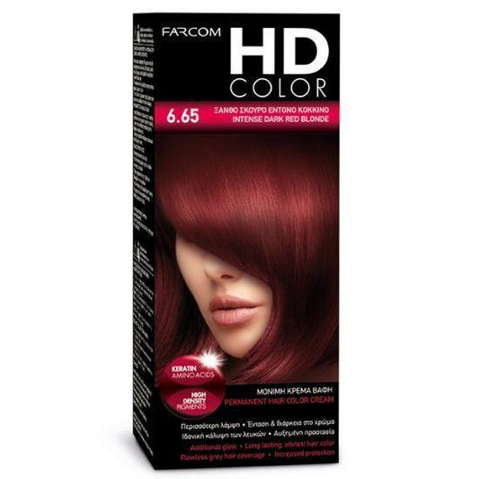HD COLOR HOME DYE KIT | 6.65 - Intense Red Dark Blonde 60ml - New Hair Supplies Ireland