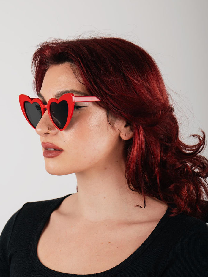 Heart Cateye Sunglasses | Red-Image 2