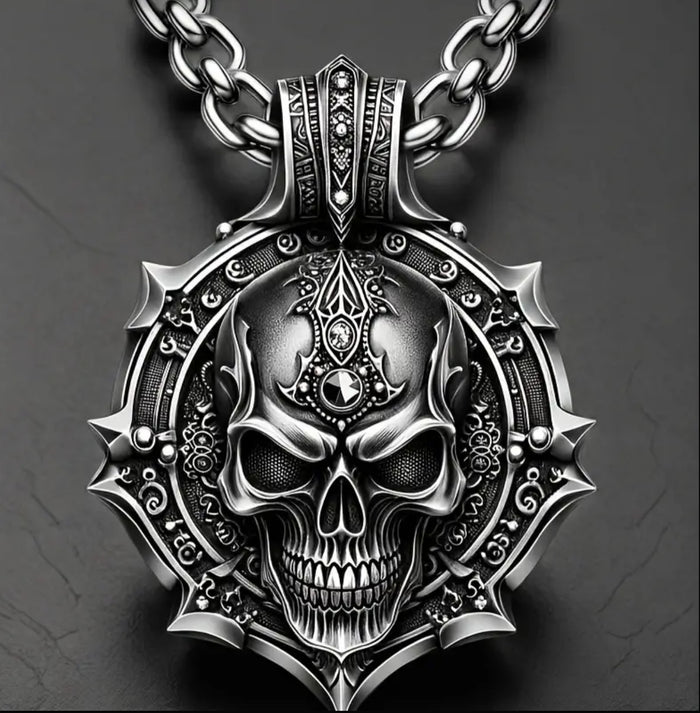 Hell Skull Amulet & Necklace Set