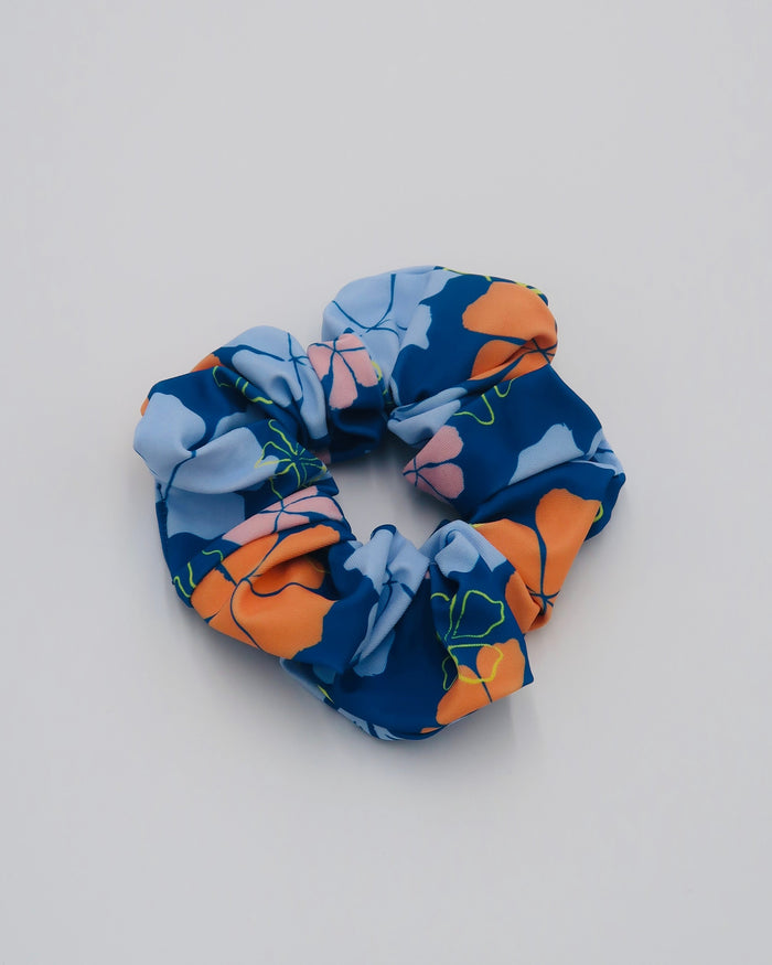 Hibiscus Blue Scrunchie