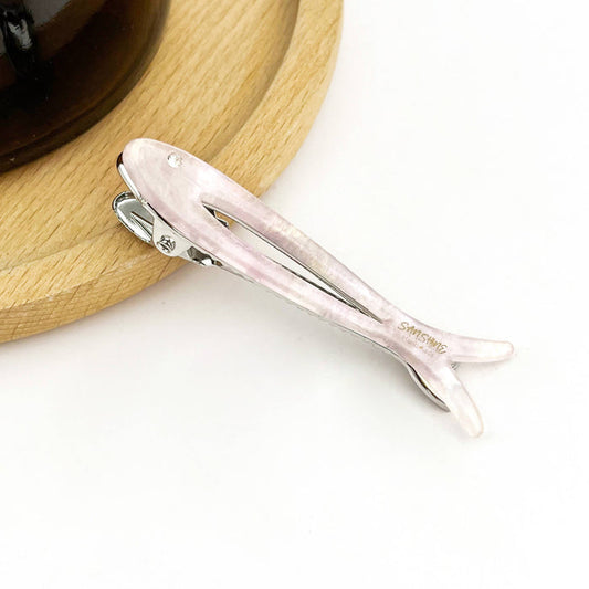 Hollow Fishbone Acetate Hair Clip, Fish Design Duckbill Clip: C