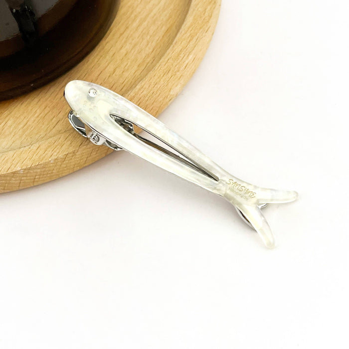 Hollow Fishbone Acetate Hair Clip, Fish Design Duckbill Clip: C