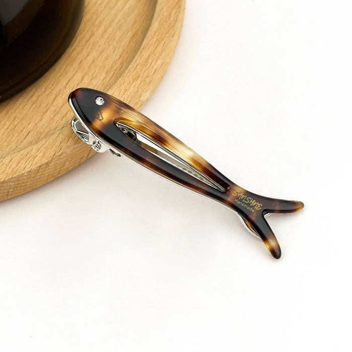 Hollow Fishbone Acetate Hair Clip, Fish Design Duckbill Clip: C