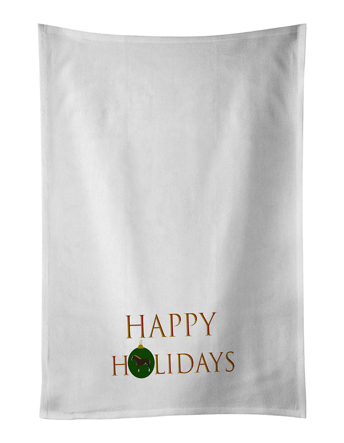 Horse - Percheron Horse Happy Holidays Kitchen Towel Set of 2