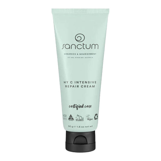Tube of Sanctum Hy C Intensive Repair Cream on a white background.