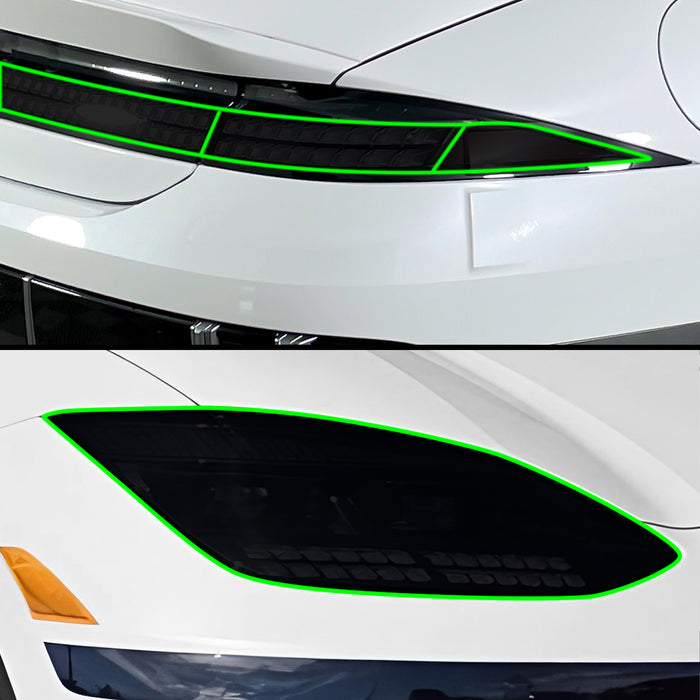 Full Headlight Taillight Precut Smoked PPF Tint Kit Film Overlay Fits Hyundai Ioniq 6 2023 - 2025 - Bogar Tech Designs
