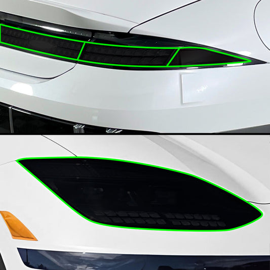 Full Headlight Taillight Precut Smoked PPF Tint Kit Film Overlay Fits Hyundai Ioniq 6 2023 - 2025 - Bogar Tech Designs