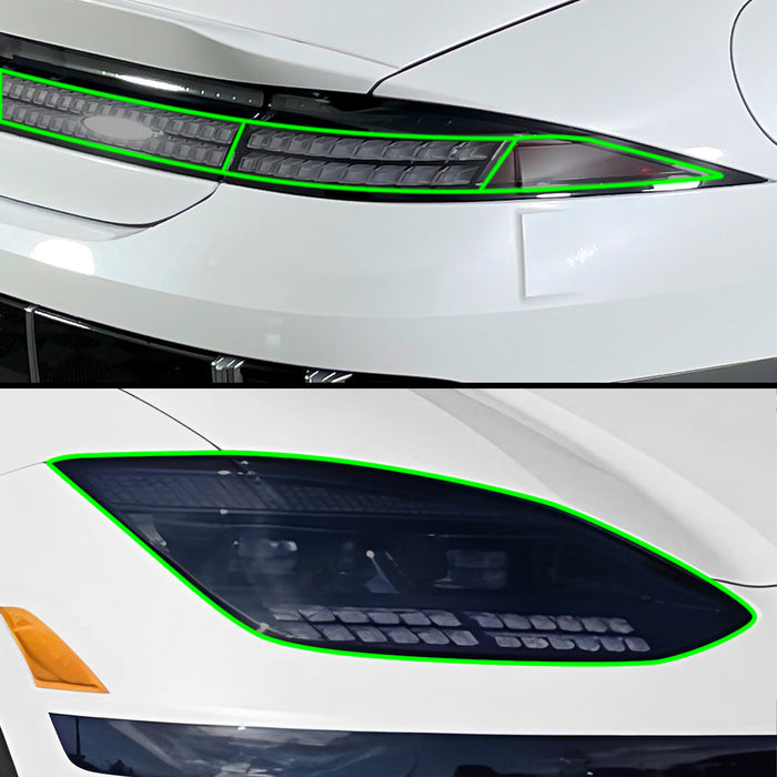 Full Headlight Taillight Precut Smoked PPF Tint Kit Film Overlay Fits Hyundai Ioniq 6 2023 - 2025 - Bogar Tech Designs