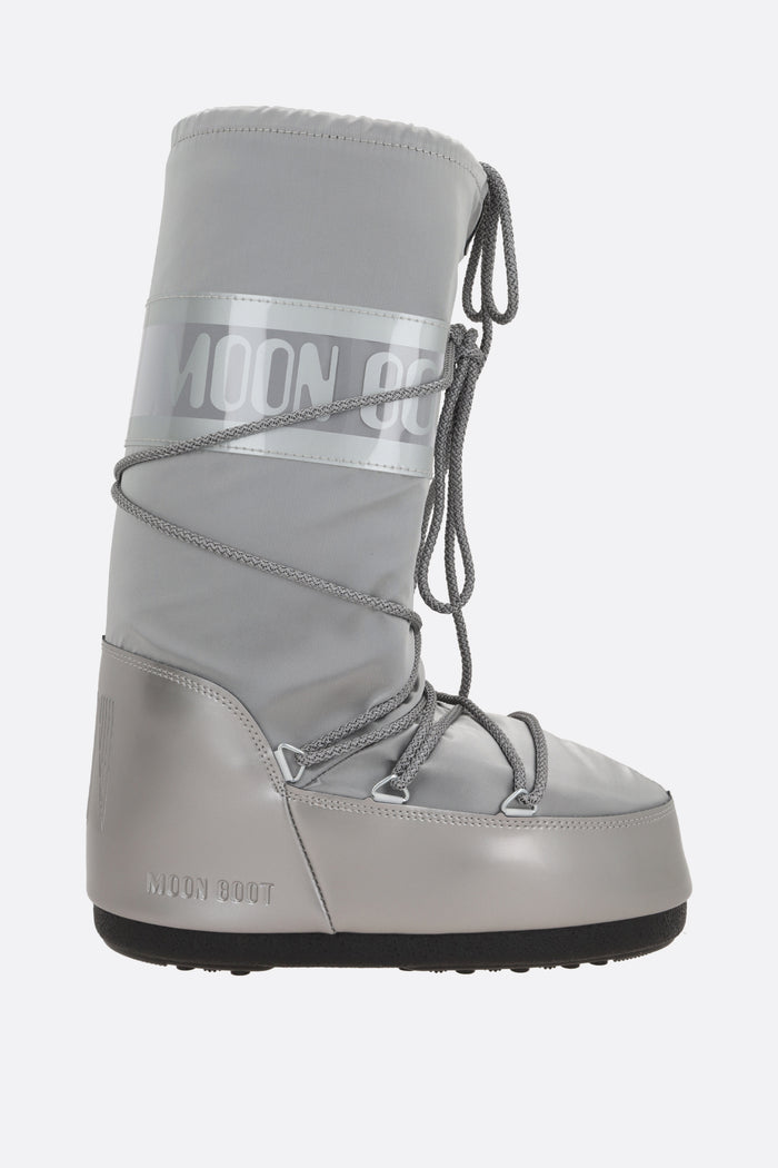 Icon Glance high-top snow boot in satin