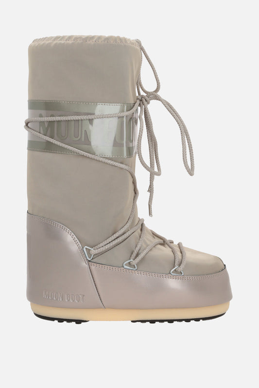 Icon Glance high-top snow boot in satin