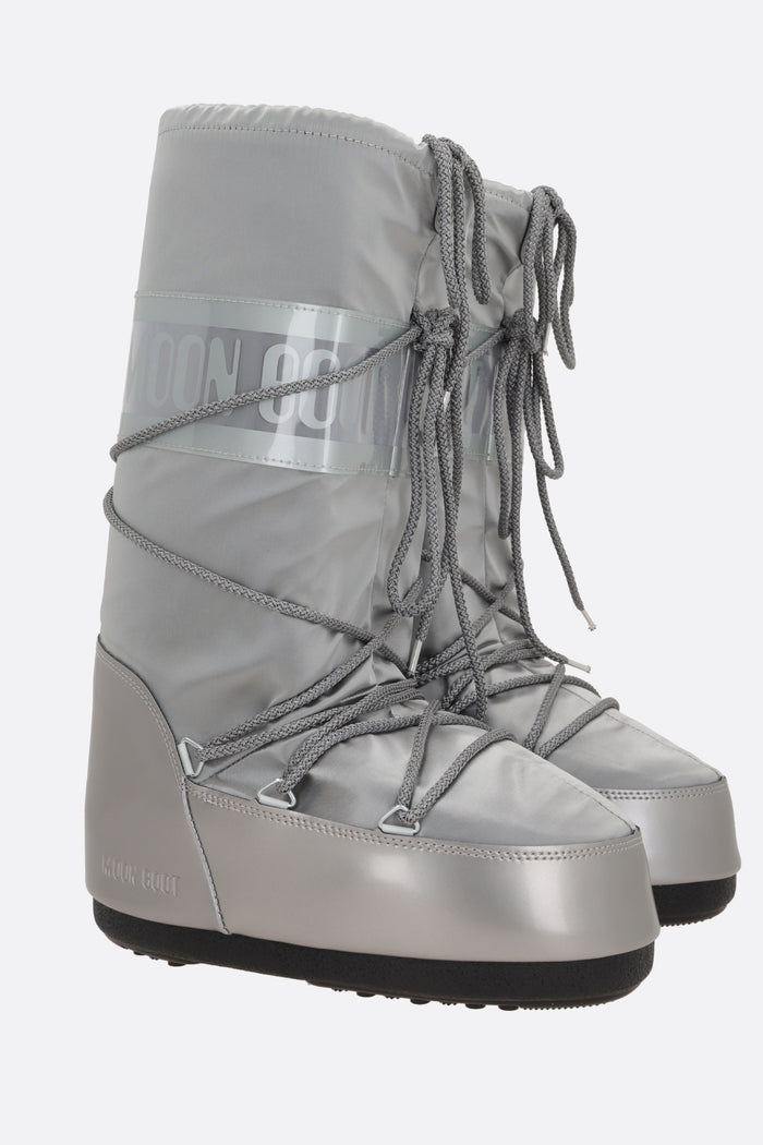 Icon Glance high-top snow boot in satin