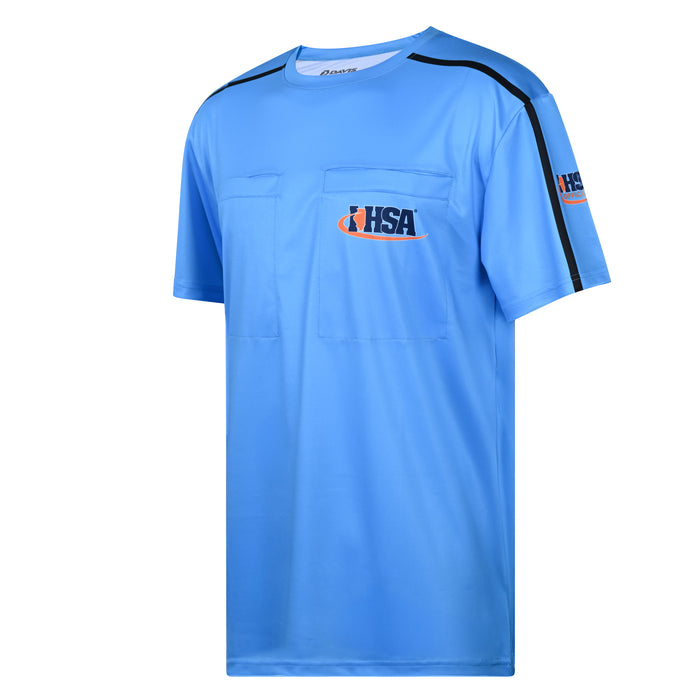 Illinois (IHSA) Davis IHSA AeroFLX Soccer Blue Referee Shirt 2.0