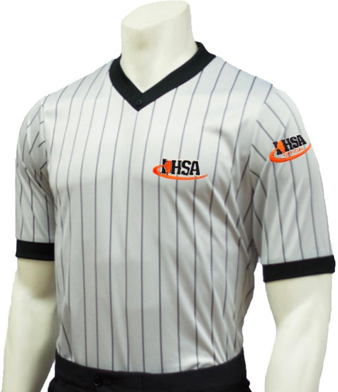Illinois (IHSA) Smitty Elite Interlock Gray Pinstripe Referee Shirt