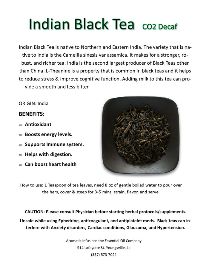 Indian CO2 Decaffeinate Black Tea OR