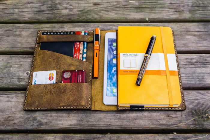 iPad Mini & Large Moleskine Cover - Crazy Horse Brown