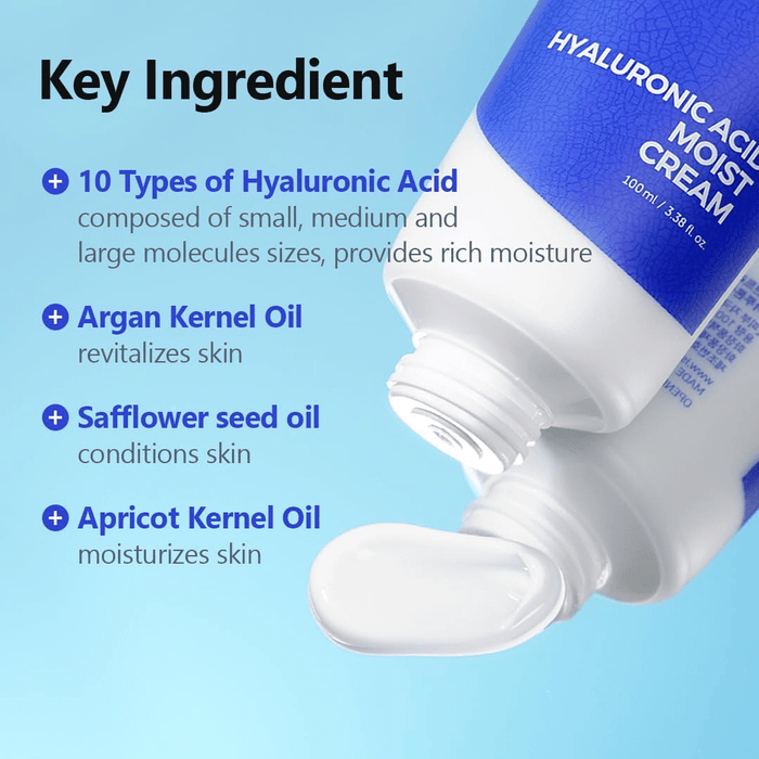 Isntree Hyaluronic Acid Moist Cream 100ml إيسنتري كريم الترطيب بحمض الهيالورونيك - Princess Cosmetics Qatar
