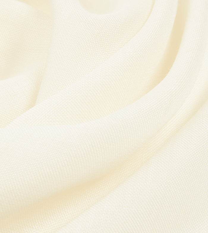 Ivory and Navy Shoestring Border Silk Pocket Square