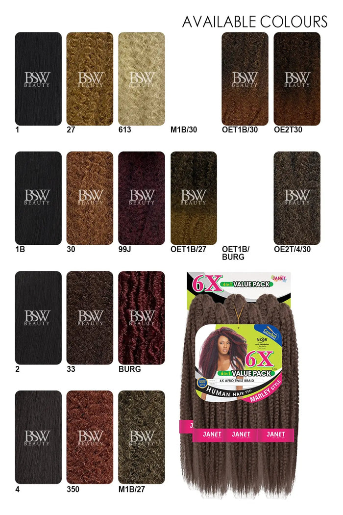JANET 6X AFRO TWIST BRAIDS - BSW BEAUTY CANADA