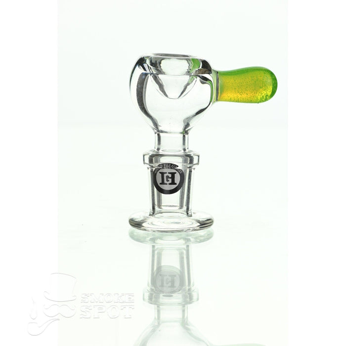 Joe Madigan dry herb slide 14 mm with slime green handle premium glass accessory