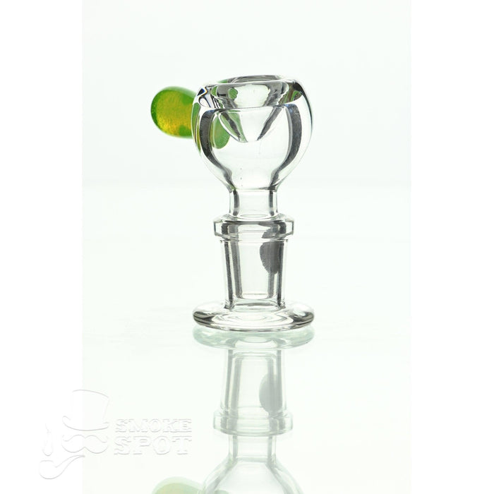 Joe Madigan dry herb slide 14 mm slime green handle angled view