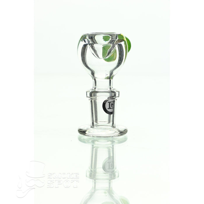 Joe Madigan dry herb slide 14 mm slime green handle detailed glasswork