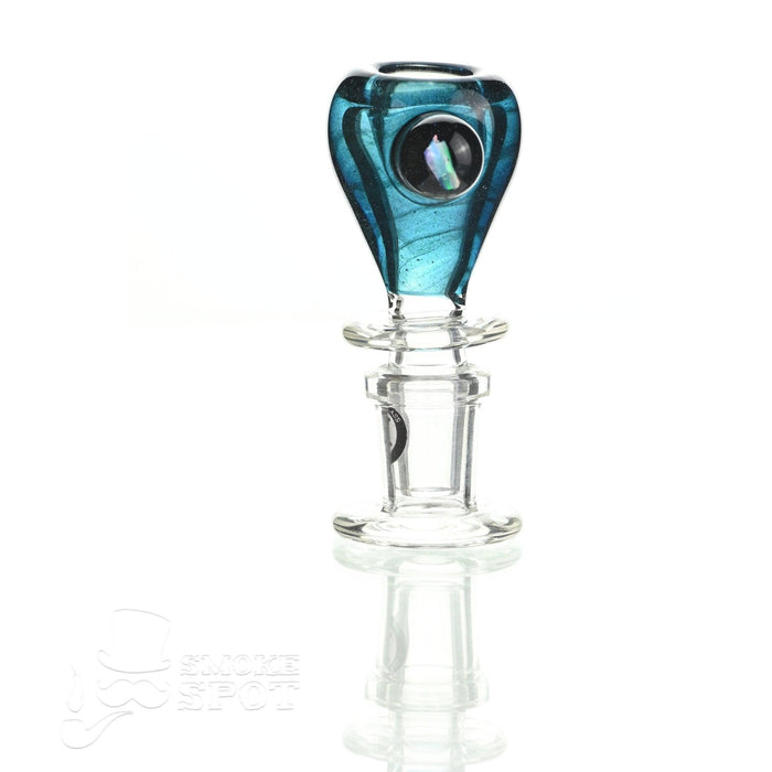Side view of Joe Madigan dry herb slide 14 mm with dicro blue - Smoke Spot Smoke Shop