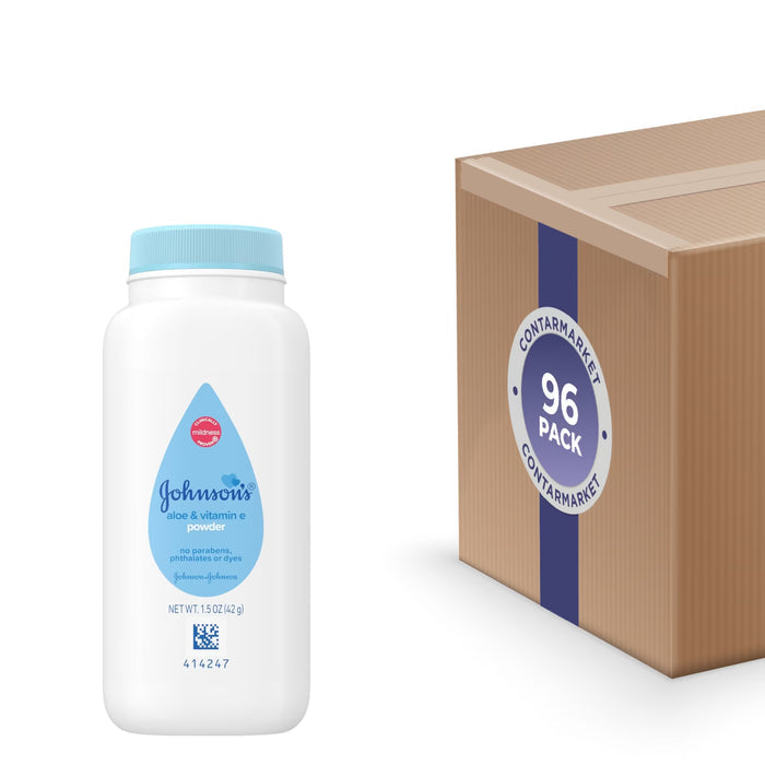 Johnson’s Baby Powder Aloe & Vitamin E - 1.5 oz - 96 Pack