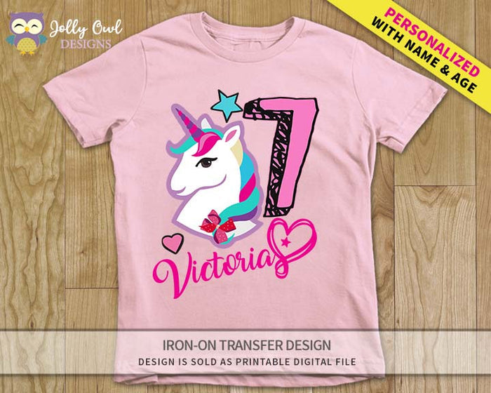 Jojo Siwa Personalized Iron On Transfer Design / For Ages 6 and 7