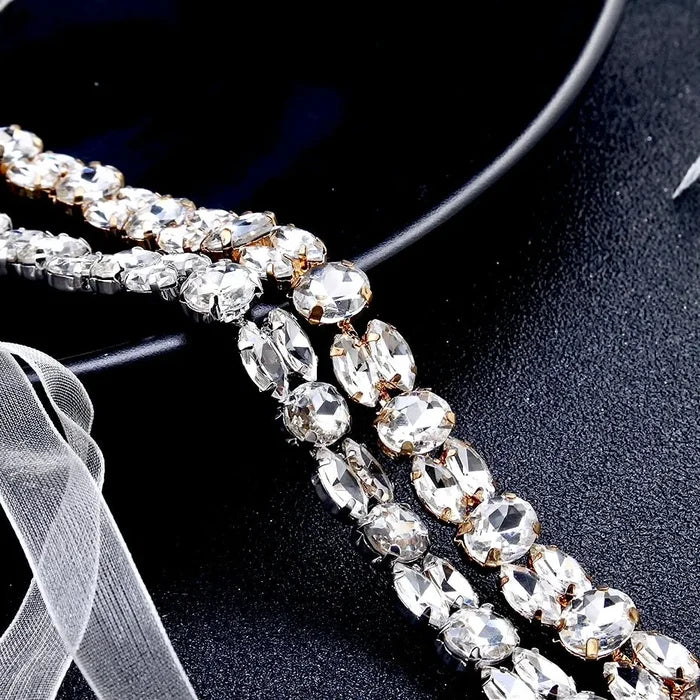 Wedding Hair Accessories - Classic Crystal Bridal Headband - Available in Silver and Gold