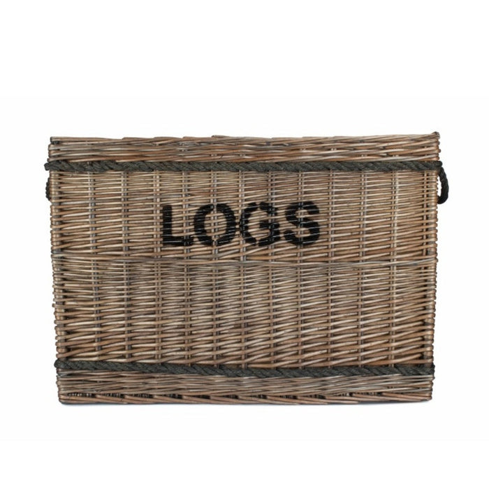 Jumbo Rope Handle Wicker Log Basket