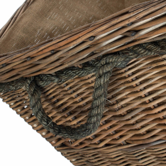 Jumbo Rope Handle Wicker Log Basket