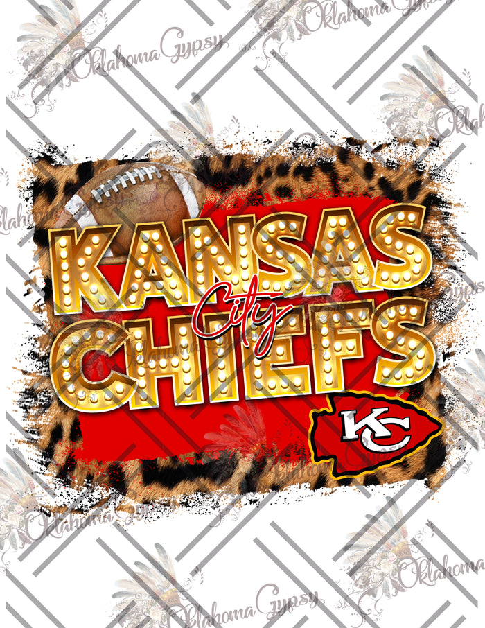 KC Chief Leopard Football Digital File