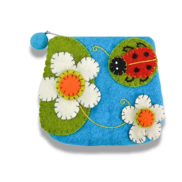 Lady Bug with Flower Coin Purse