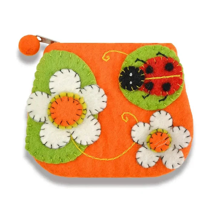 Lady Bug with Flower Coin Purse