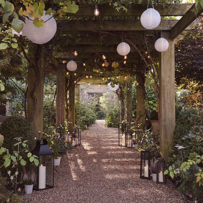 Large Porto Solar Metal Lantern with TruGlow® Candle